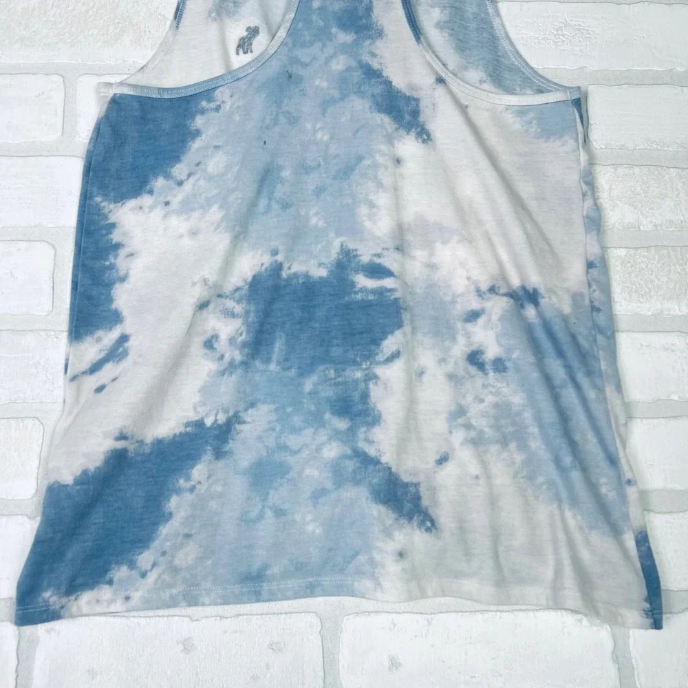 Abercrombie Kids Girls Blue White Tie Dye Twist Front Racerback Tank Top 15/16